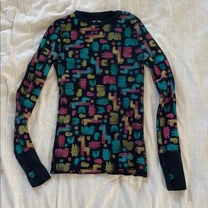 DELIAS VINTAGE THERMAL LONG SLEEVE TOP THUMBHOLES BABY ANIMALS Y2K